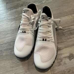 Reebok White and Black Mesh Sneakers
